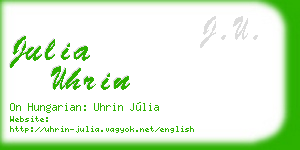 julia uhrin business card
