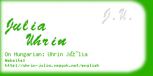 julia uhrin business card